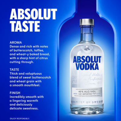 Absolut Original Swedish Vodka 1L - British product
