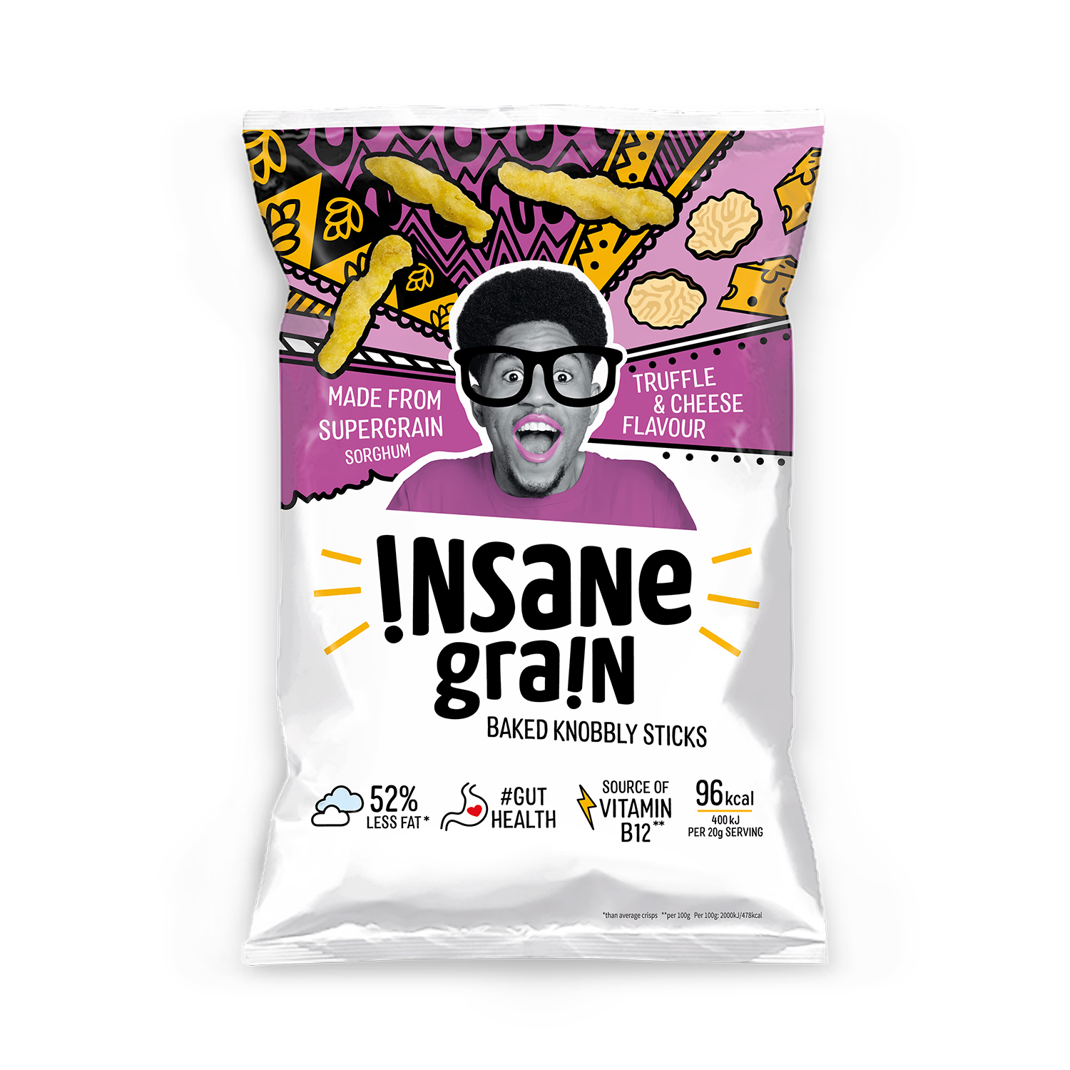Insane Grain Truffle & Cheese Baked Knobbly Sticks 80g