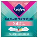 Bodyform All Fluid Protection Long Panty Liners 24 pack - British product