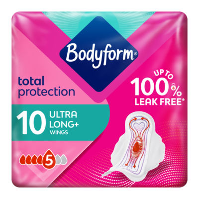 Bodyform Ultra Long Wing Sanitary Towels 10 pack - British product