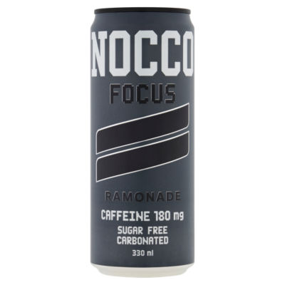 Nocco energy drink Focus Ramonade 330ml, imported from the UK