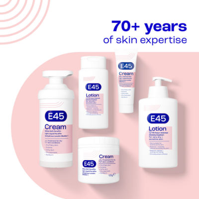E45 moisturiser cream for dry skin and eczema 500ml pump - British product