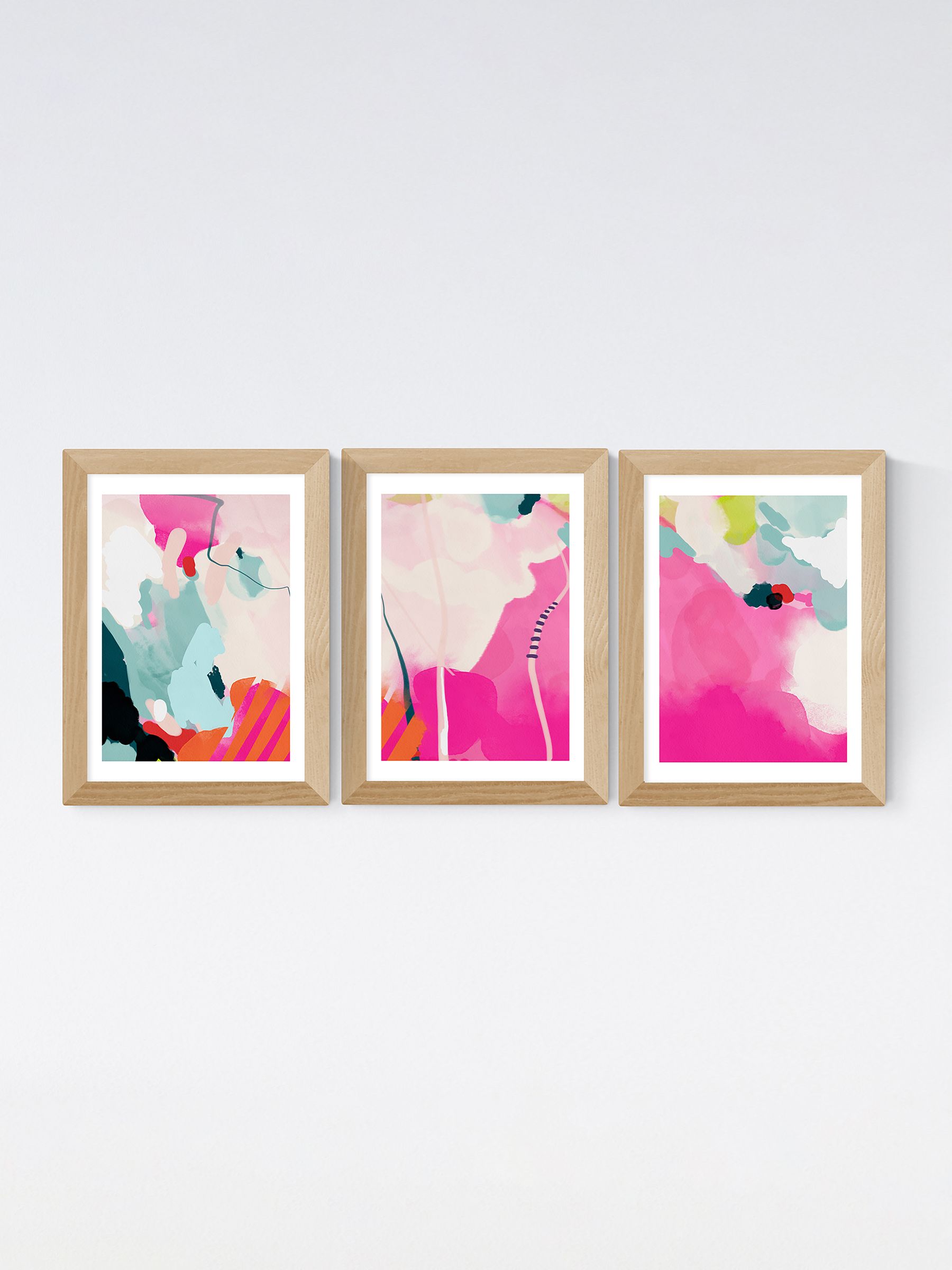 East End Prints Set of 3 Pink Lune Pink Sky Wall by Ana Rut Bre