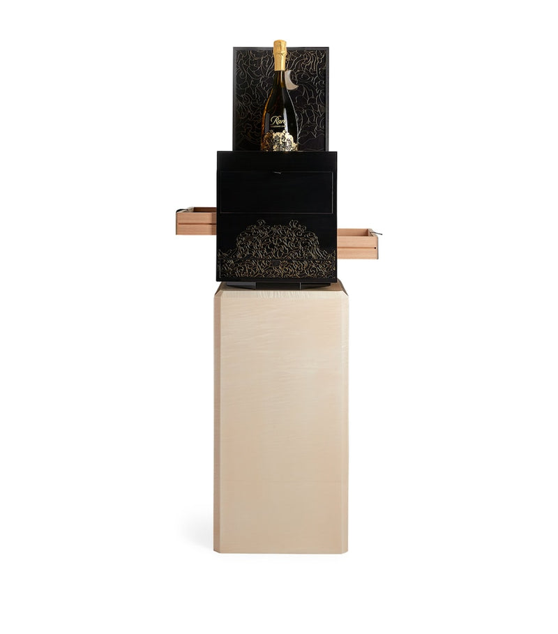 Rare Le Rituel Champagne cabinet with 48 bottles of 1988 and 2008 vintage Champagne and accessories, imported from the UK