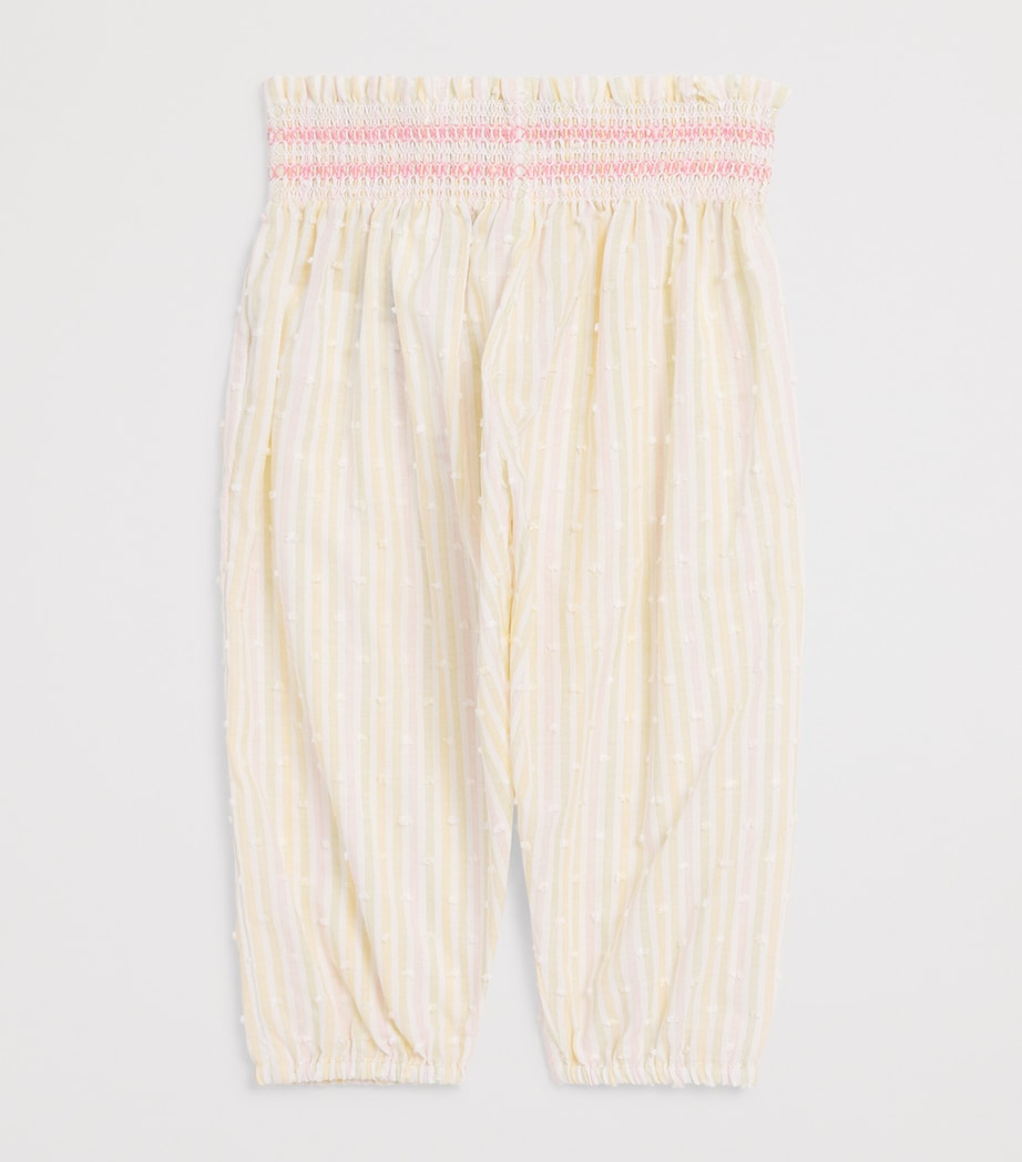 Tartine et Chocolat children's cotton striped trousers with smocked waistband (British brand)