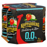 Kopparberg alcohol-free strawberry and lime fruit cider 4 x 330ml, UK version
