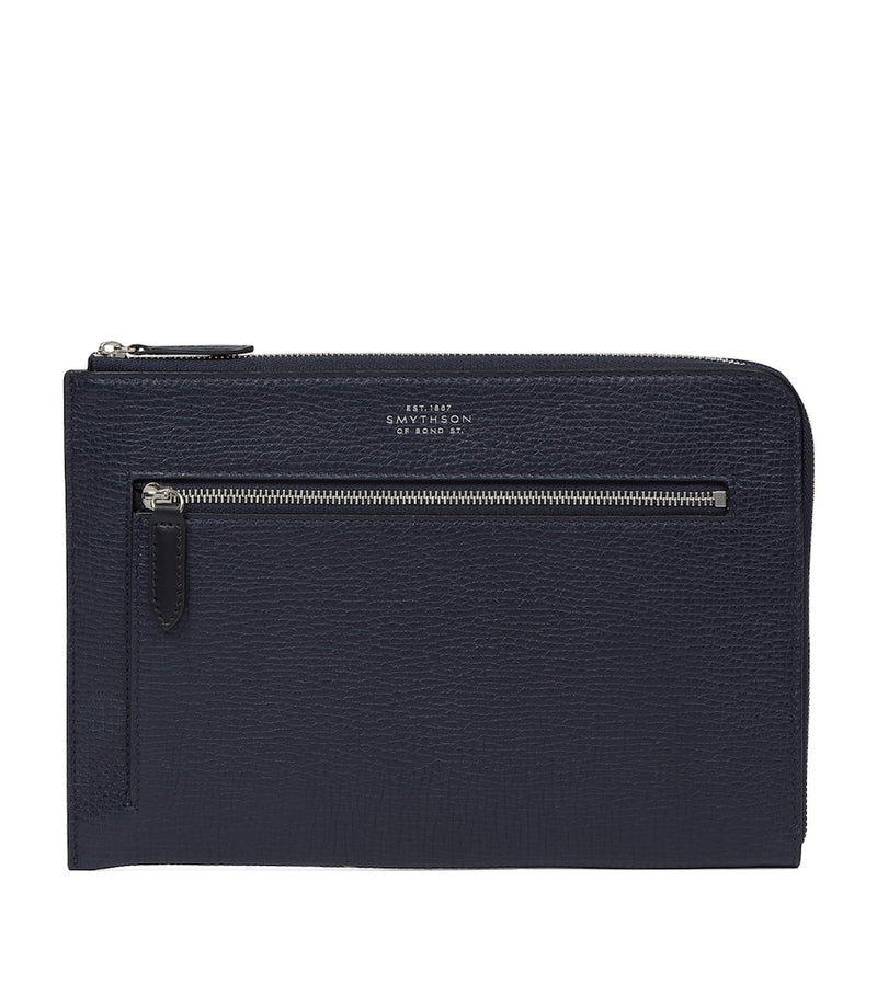 Soft Leather Organizer Pouch with Multiple Pockets, 19cm x 26cm x 3cm