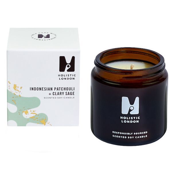 Holistic London scented candle patchouli clary sage 120ml, UK version