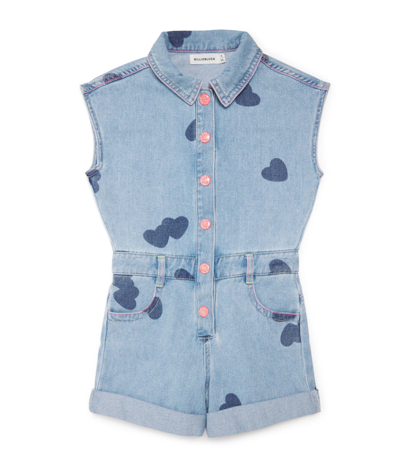 Billieblush denim heart print playsuit 2-12 years - British product