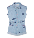 Billieblush denim heart print playsuit 2-12 years - British product