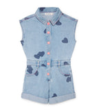 Billieblush denim heart print playsuit 2-12 years - British product