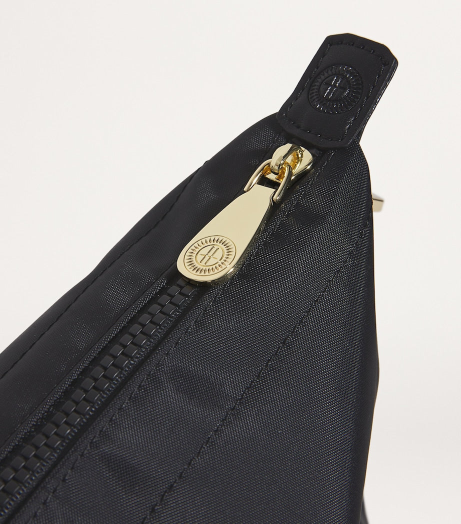 Harrods nylon overnight tote bag with leather trim and gold hardware, UK version