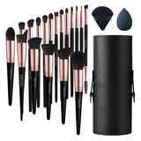 Livingandhome Makeup Brush Set Black 18 Piece, imported from the UK