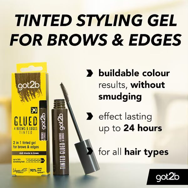 got2b Glued Brows & Edges Tint Dark Brown 16ml, imported from the UK