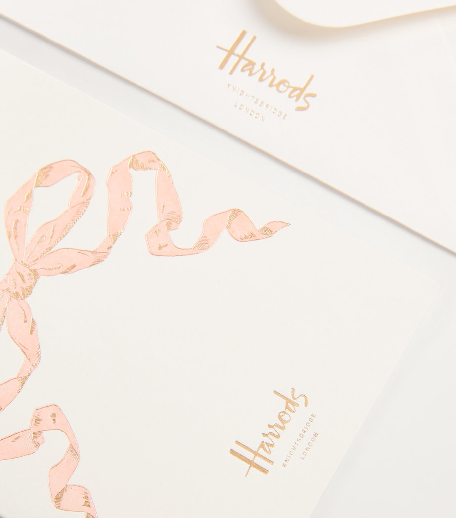 Harrods Blue Bow Greeting Cards Pack of 5, UK version