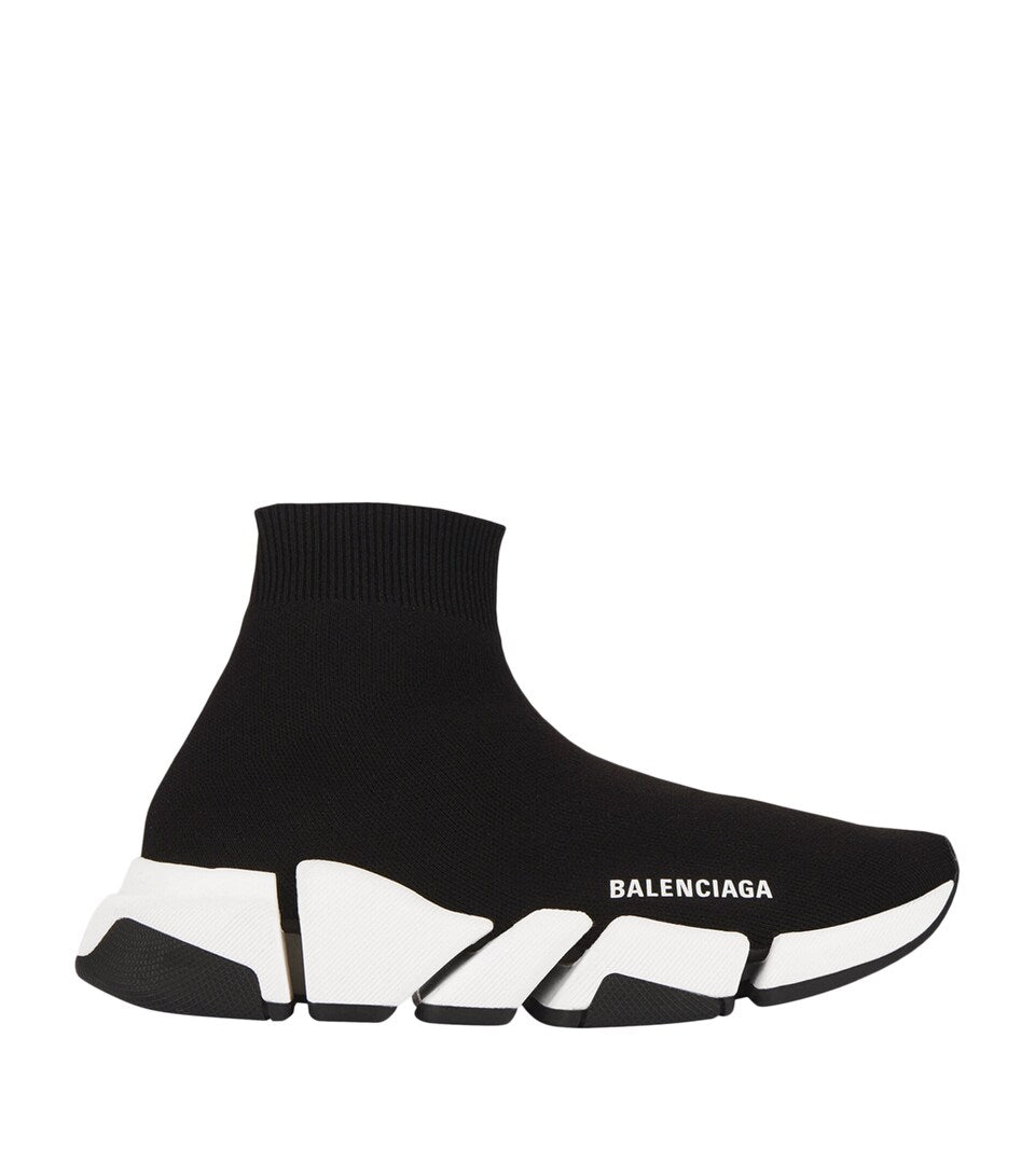Knitted Sneakers with Ergonomic Sole and Lace-Up Fastening