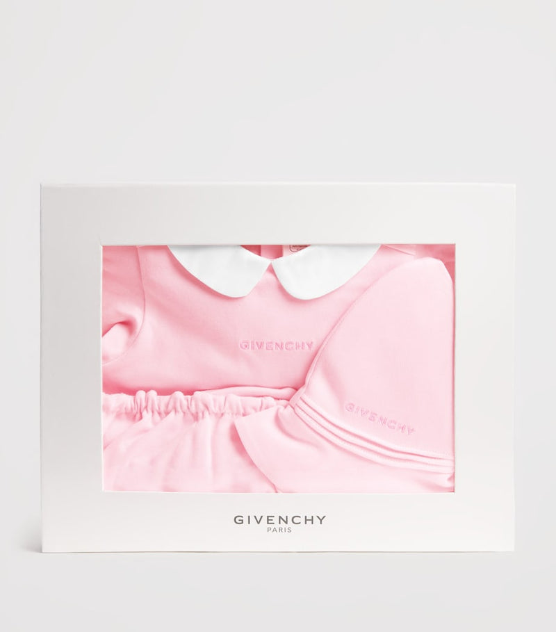 Givenchy cotton dress, bloomers and hat set for babies 1-18 months, UK version