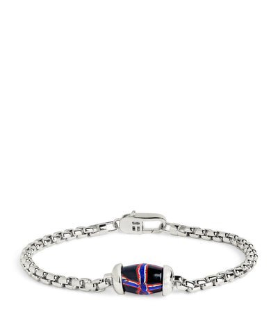 Tateossian Sterling Silver French Cross Chain Bracelet
