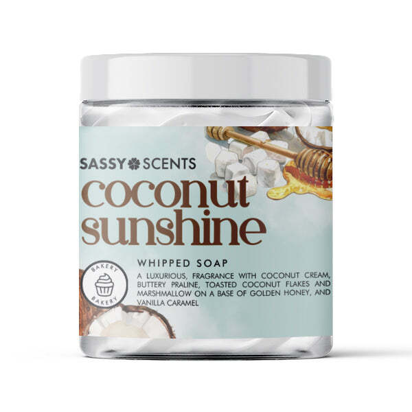 Sassy Scents Coconut Sunshine Whipped Soap 115g (British brand)