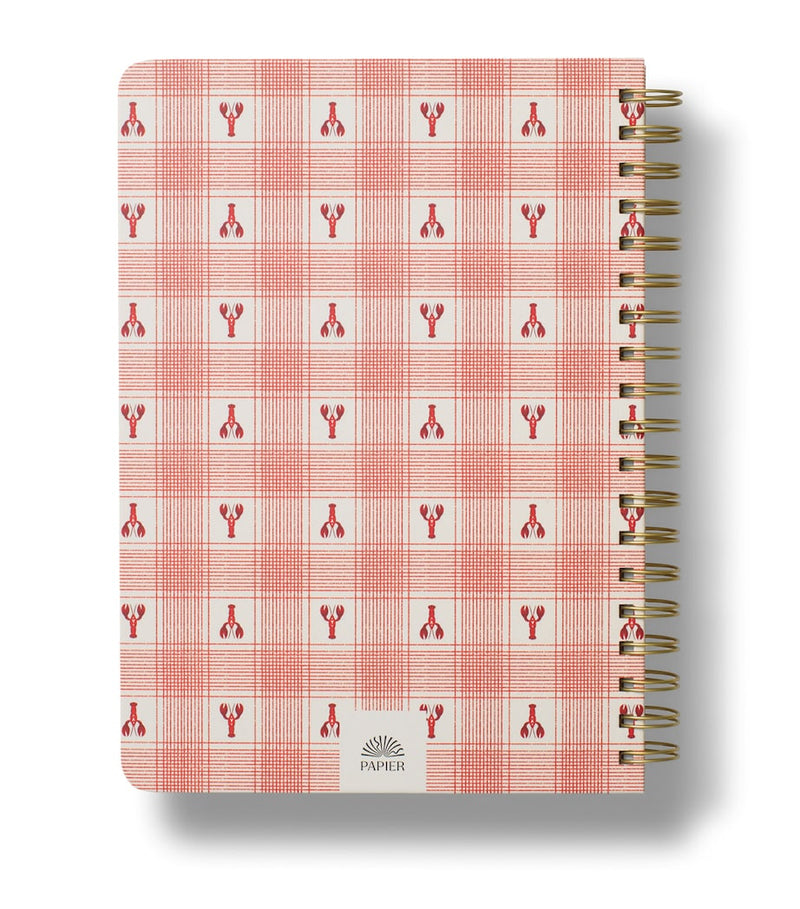 Papier recipe journal gingham pattern, imported from the UK