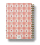 Papier recipe journal gingham pattern, imported from the UK