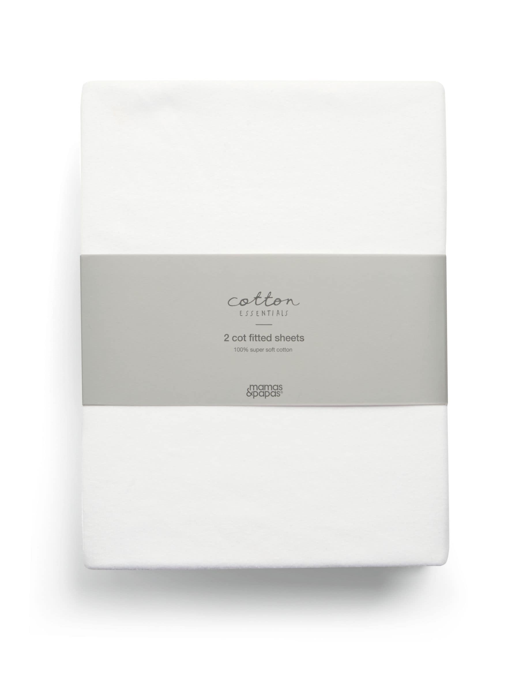 Mamas & Papas white fitted cot sheets 2 pack, imported from the UK