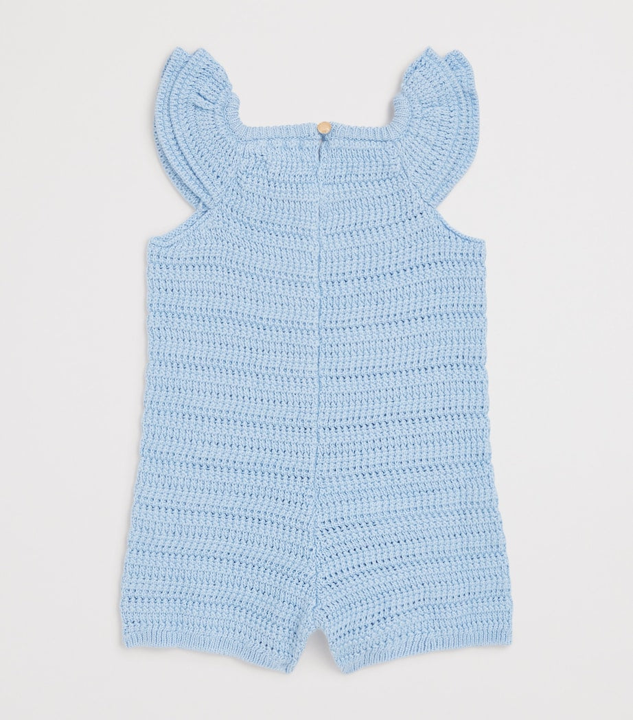 Chloé Kids cotton knitted logo playsuit 6-36 months - British product