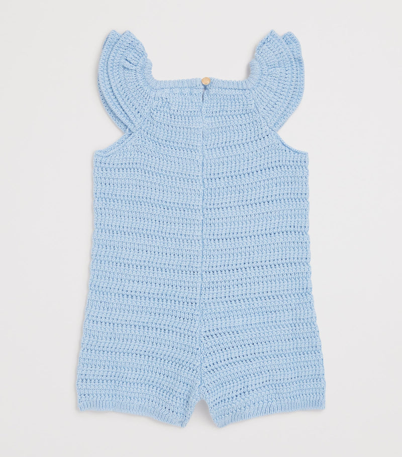 Chloé Kids cotton knitted logo playsuit 6-36 months - British product