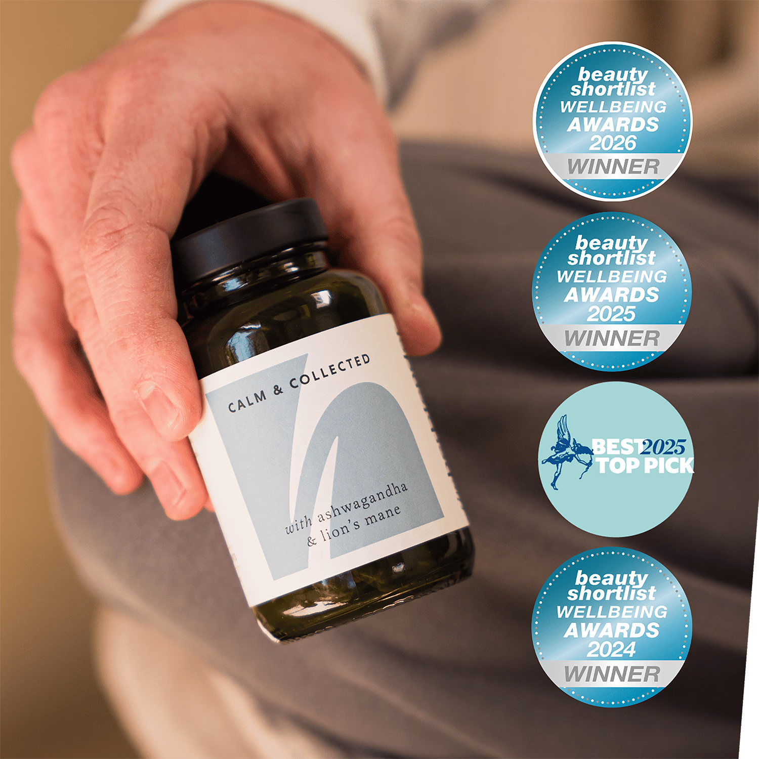 The Herbtender Calm and Collected 60 Vegan Capsules, UK version