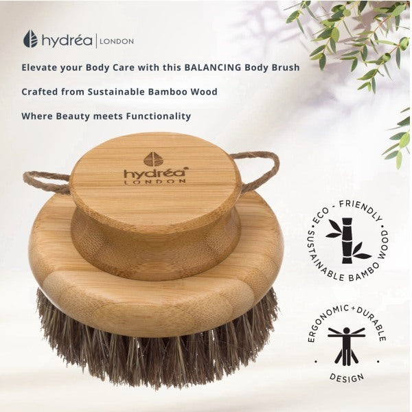 Hydréa London bamboo body brush with natural bristles, UK version
