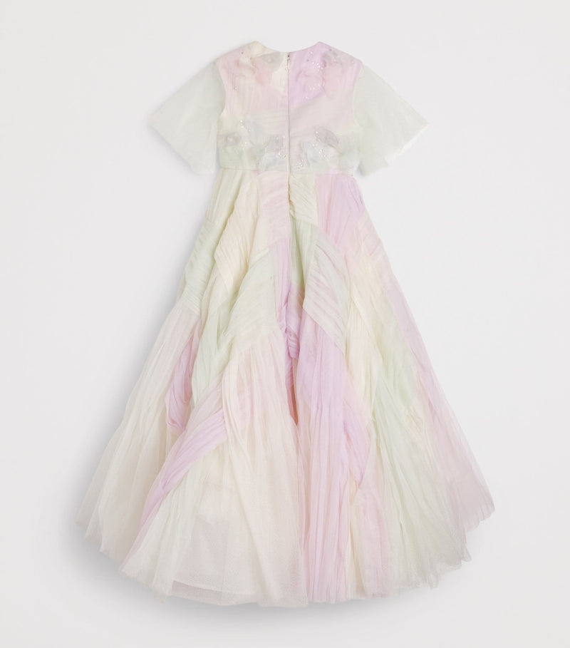 Maison Ava tulle floral maxi dress for girls aged 6-10 years, imported from the UK