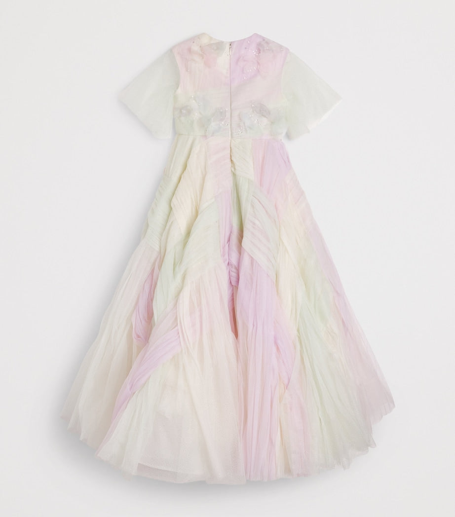 Maison Ava tulle floral maxi dress for girls aged 6-10 years, imported from the UK