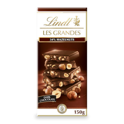 Lindt dark chocolate hazelnut bar 150g, UK version