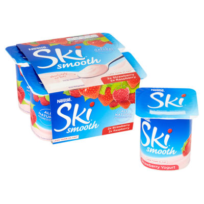 Ski Smooth Low Fat Yoghurt Variety Pack 4 x 120g (British brand)