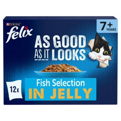 Felix Senior 7+ cat food pouches 12 x 85g - British product