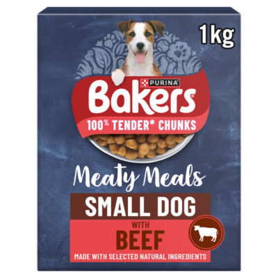Bakers Meaty Meals beef dry dog food 1kg - British product