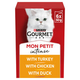 Gourmet wet cat food meaty variety duck, chicken, turkey 6x50g, UK version