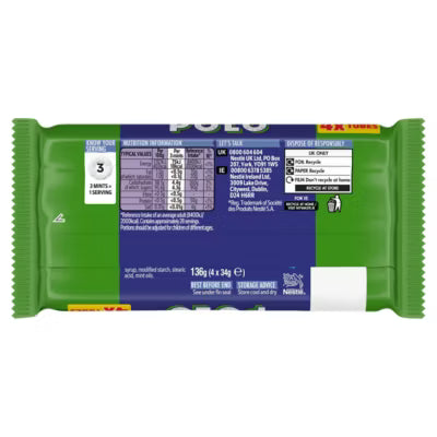 Polo Original Mint Tube Godteri 4 pk 34g