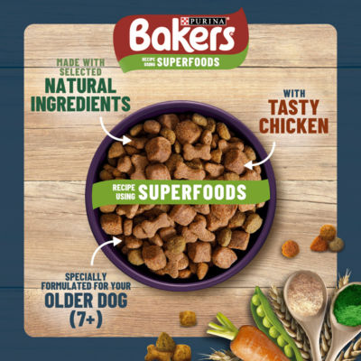 Bakers Senior Dry Dog Food Chicken with Vegetables 1.1kg - British product
