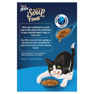 Felix Soup Time Fish Selection Wet Cat Food 6x48g - British product