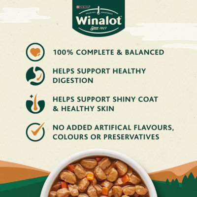 Winalot wet dog food meaty chunks mixed in gravy 40x100g (British brand)