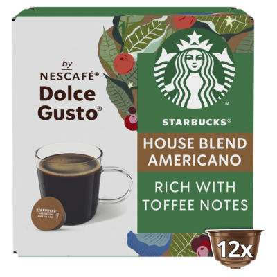 Starbucks Americano House Blend coffee pods 12 servings (British brand)
