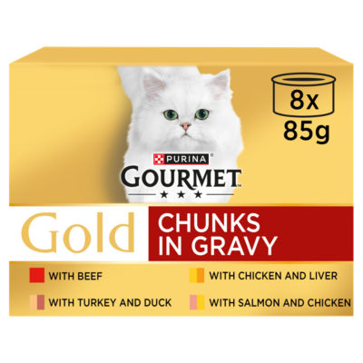 Gourmet Gold Chunks in Gravy Wet Cat Food Multipack 8x85g