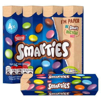 Smarties milk chocolate tubes 4 pack 136g (British brand)