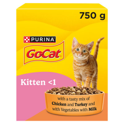 Go Cat kitten dry cat food chicken turkey milk 750g, UK version