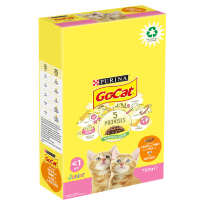 Go Cat kitten dry cat food chicken turkey milk 750g, UK version