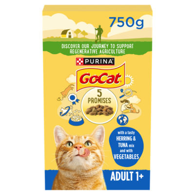 Go Cat dry cat food herring and tuna 750g, UK version