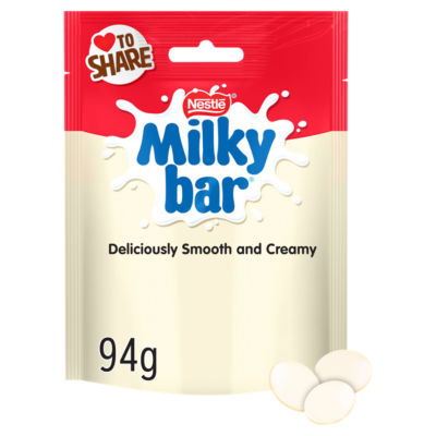 Milkybar giant white chocolate buttons 94g, imported from the UK