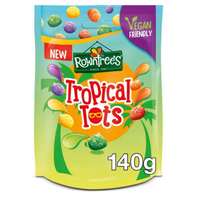 Rowntree's tropical tots vegan friendly jelly sweets 140g, imported from the UK
