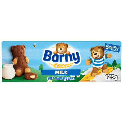 Barny milk soft baked bears cake bars 125g - British product
